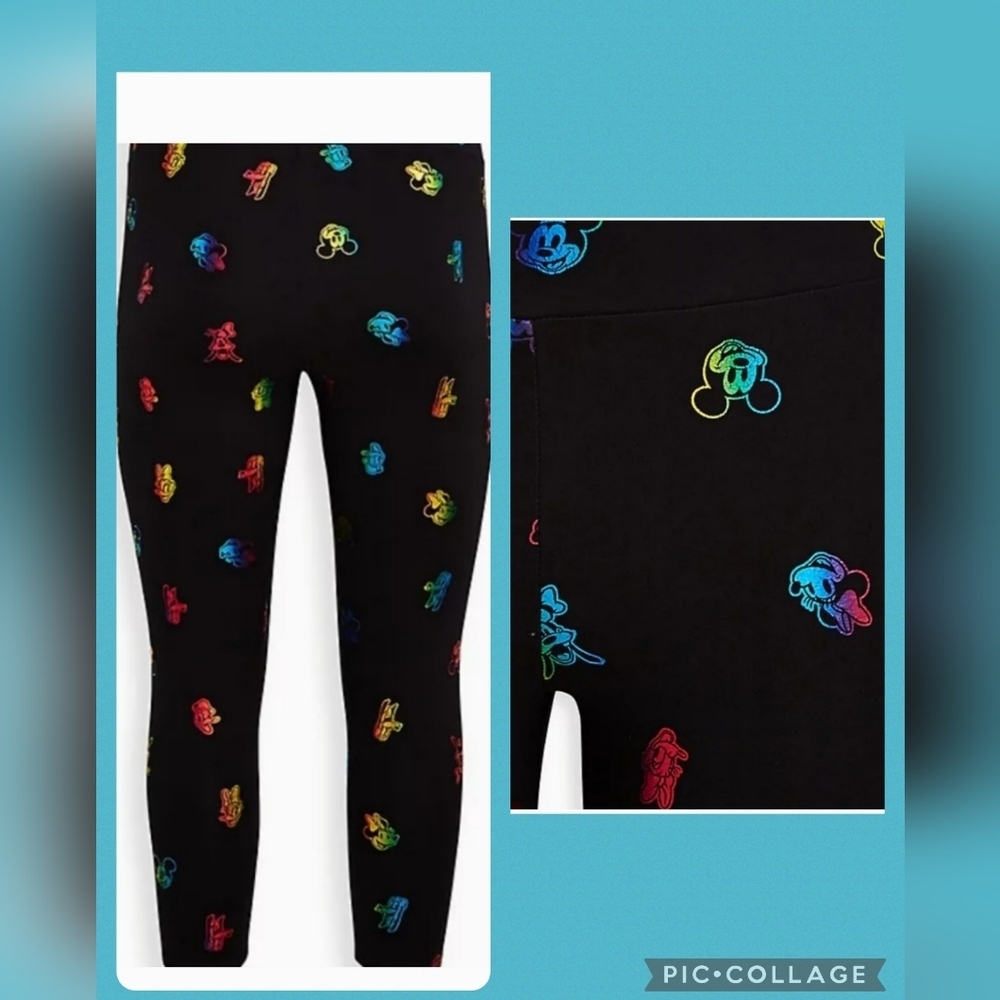 🆕 DISNEY MICKEY & FRIENDS CROP LEGGING - RAINBOW